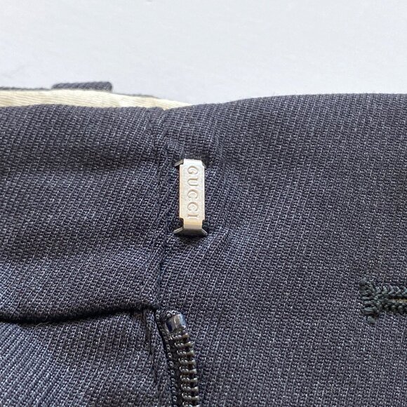 Gucci Mens Wool Silk Dress Pants Size 46 IT Flat Front Dark Gray Made in Italy - Picture 5 of 14